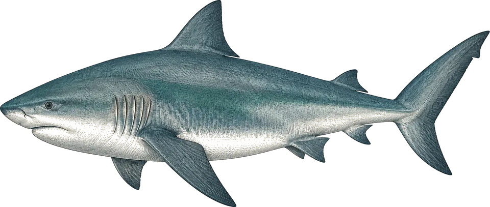 Illustration of a bull shark