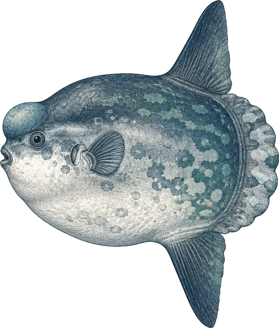 Illustration of a bump-head sunfish