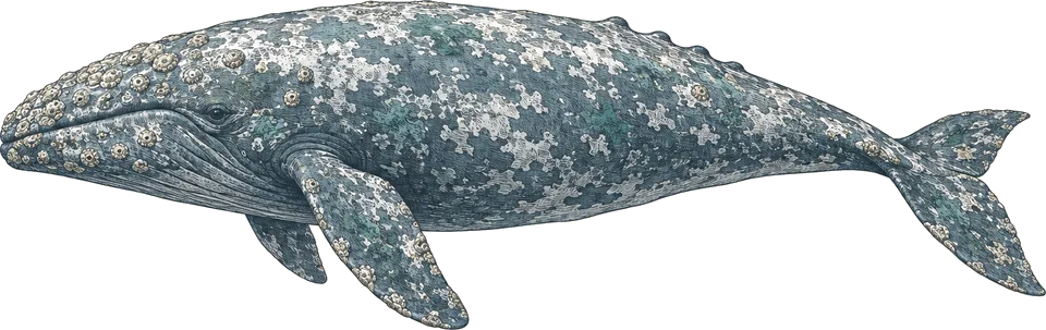 Illustration of a grey whale