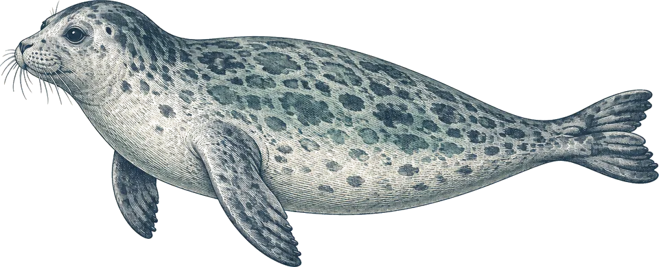 Illustration of a harbour seal