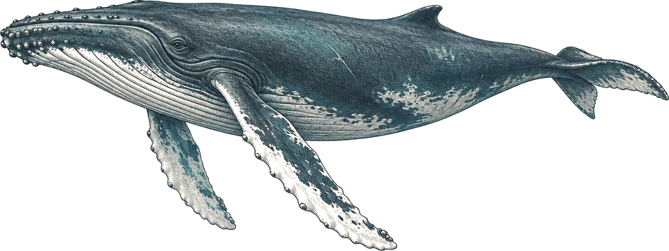 Illustration of a humpback whale