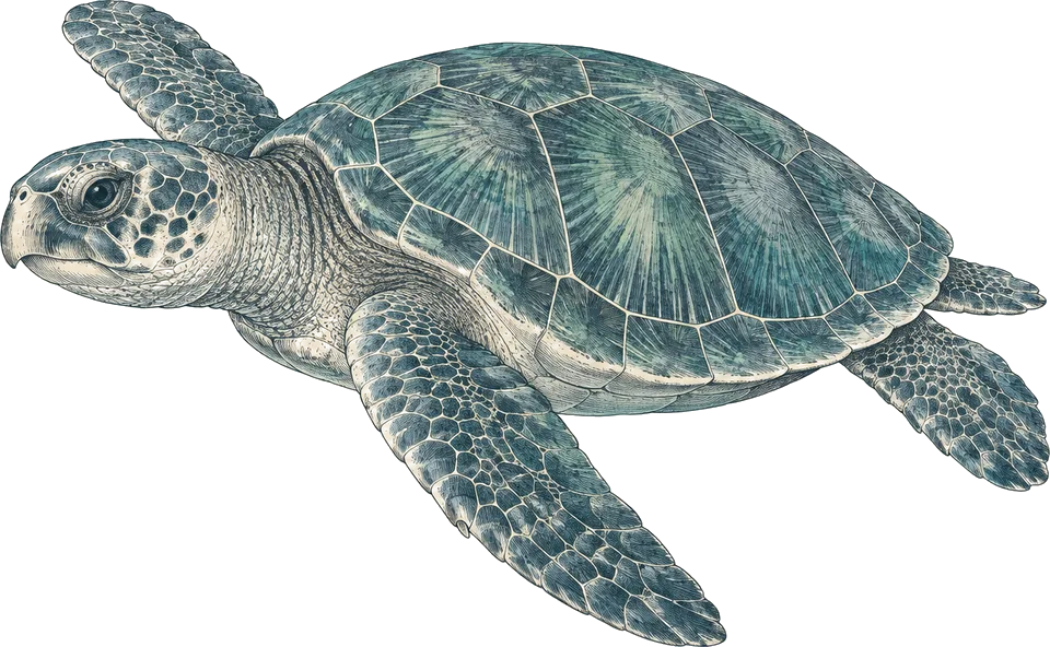 Illustration of a loggerhead turtle