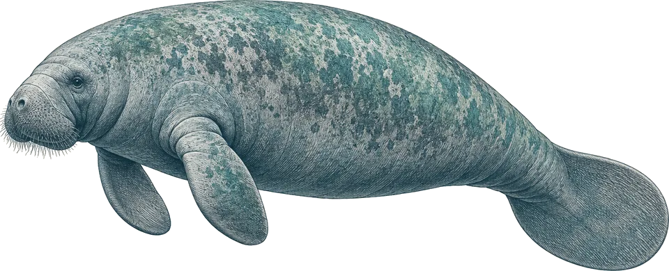 Illustration of a manatee