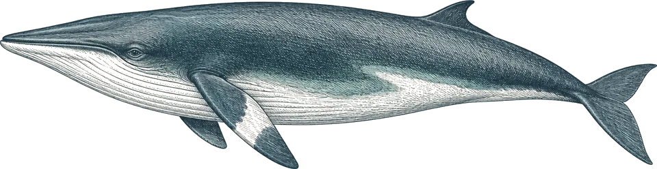 Illustration of a minke whale