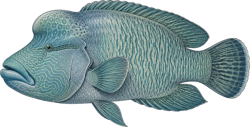 Illustration of a Napoleon wrasse