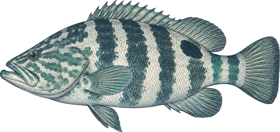 Illustration of a Nassau grouper