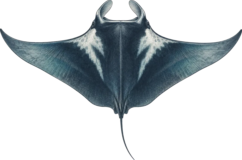Illustration of an oceanic manta