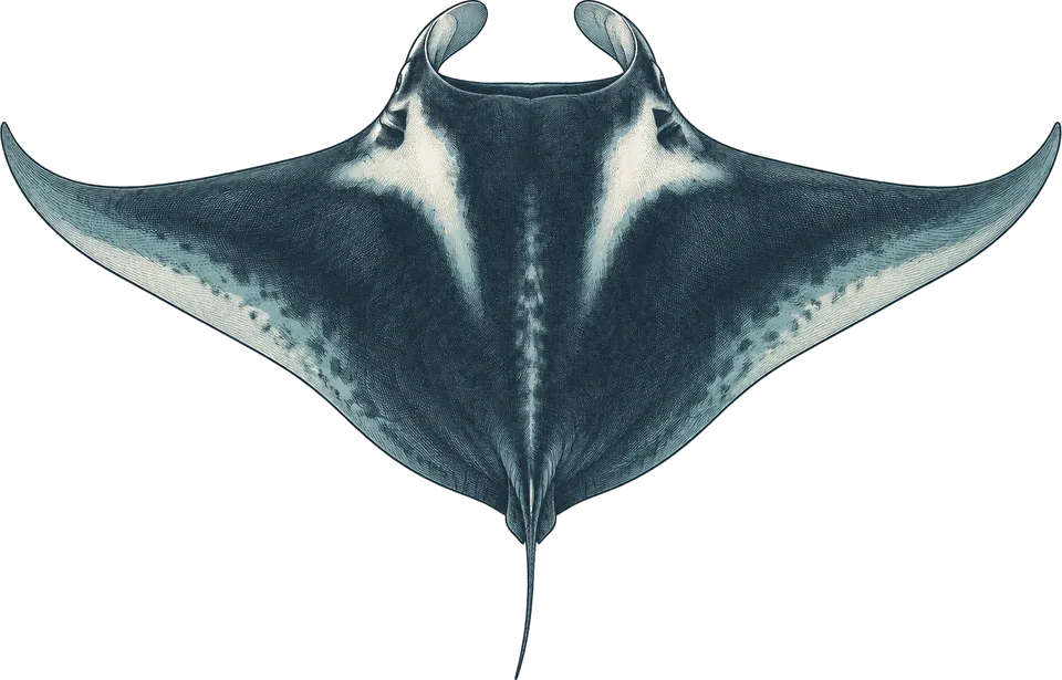 Illustration of a reef manta