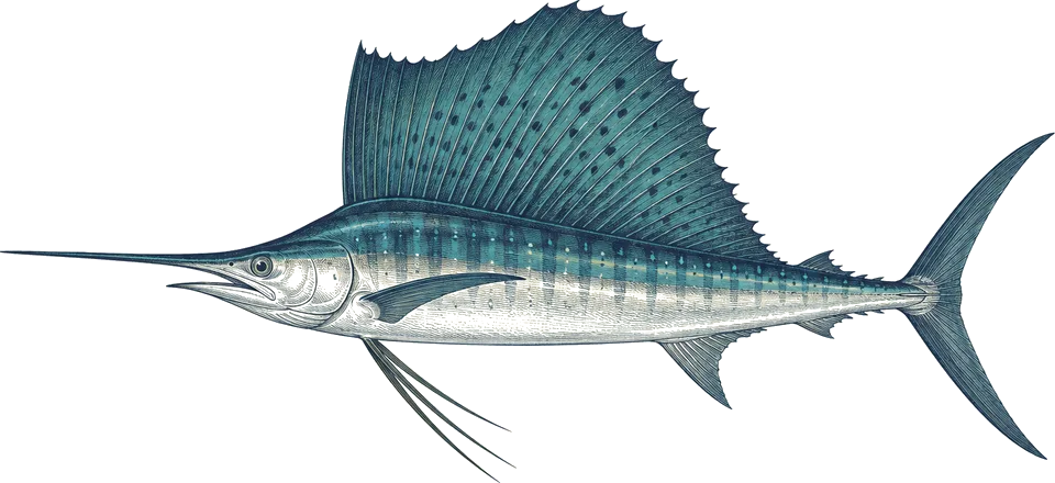 Illustration of a sailfish