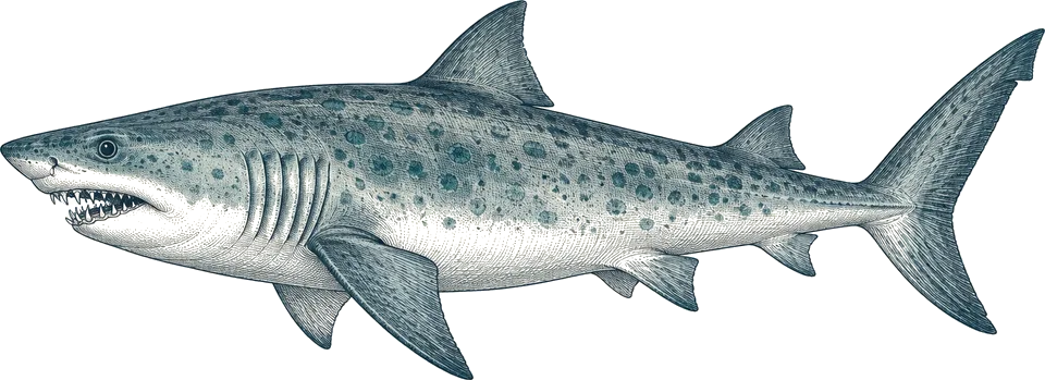 Illustration of a sand tiger shark