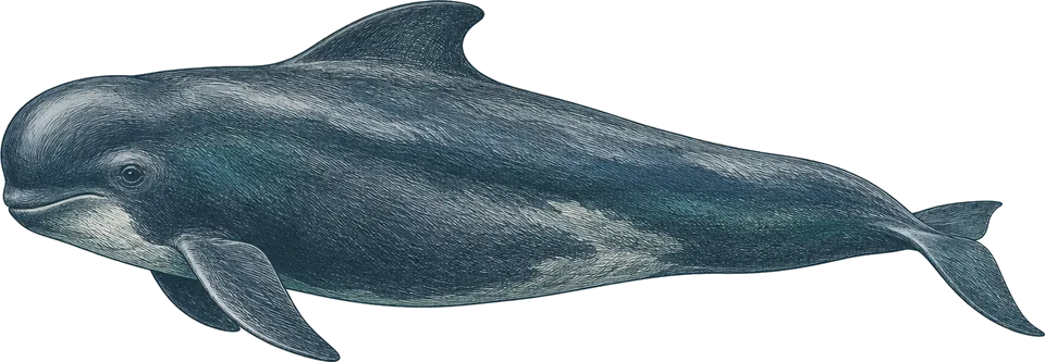 Illustration of a short-finned pilot whale