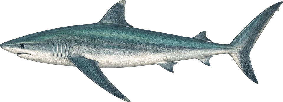 Illustration of a silky shark