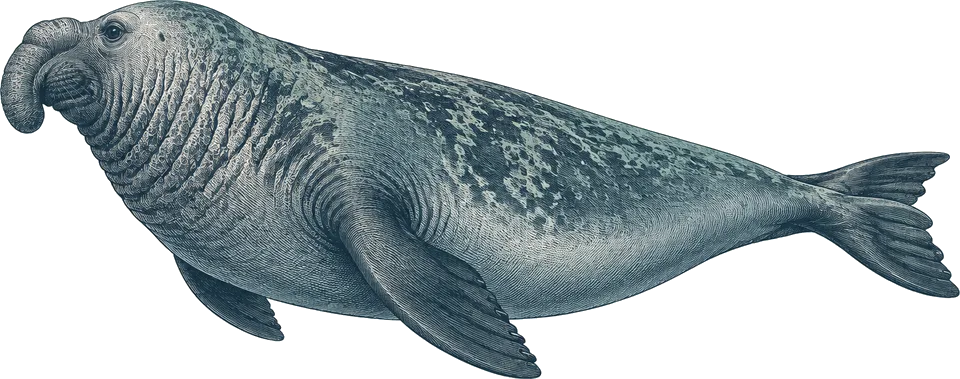 Illustration of a southern elephant seal