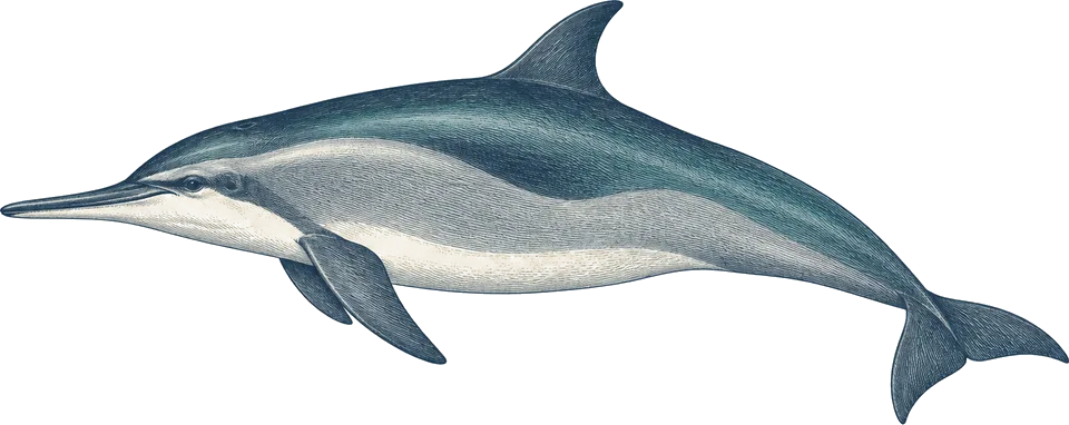 Illustration of a spinner dolphin