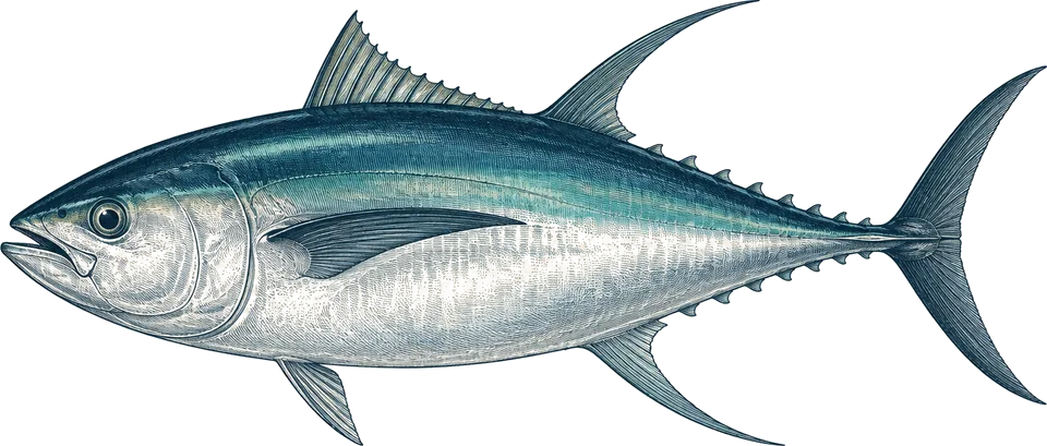 Illustration of a yellowfin tuna